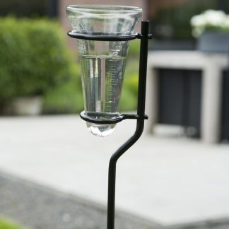 Nature glazen regenmeter op steel