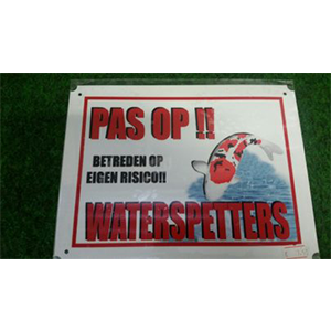 Bordje Pas op Waterspetters 1
