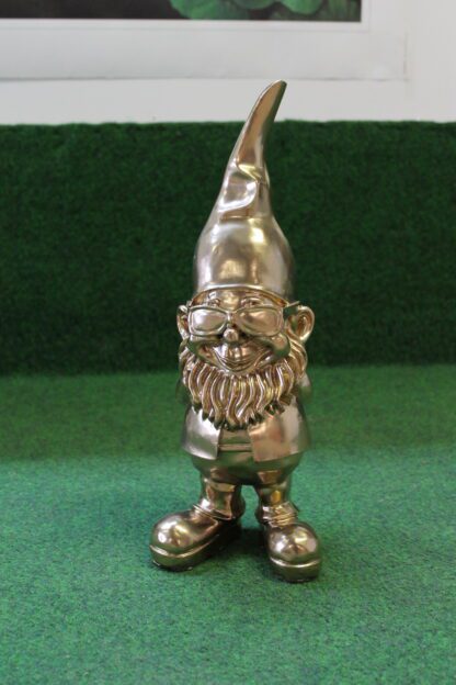 Tuinkabouter goud met gouden zonnebril