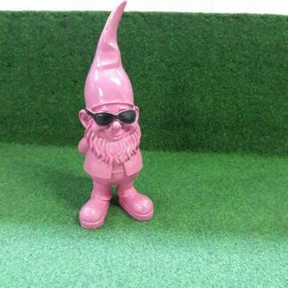 Tuinkabouter met zonnebril in roze kleur