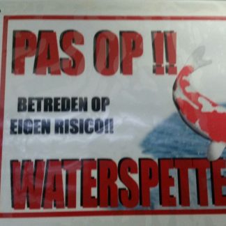 Bordje Pas op Waterspetters 3