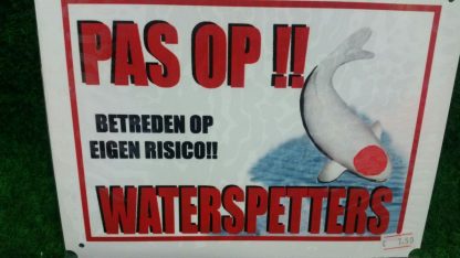 Bordje Pas op Waterspetters 4