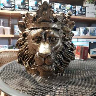 leeuwenkop goud bloempot groot kroon deco