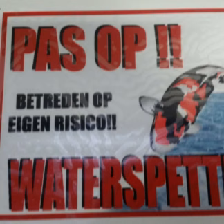 Bordje Pas op Waterspetters 2