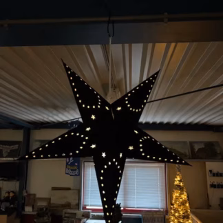 Kerstster verlicht 60cm zwart