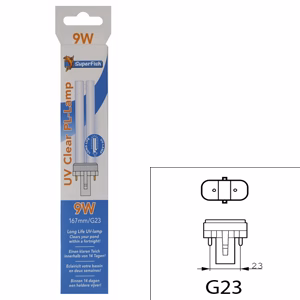 SuperFish 9 watt UV PL lamp 165mm (G23)