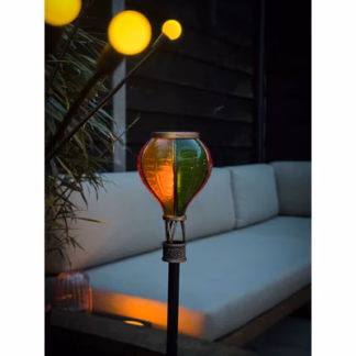 Luchtballong solar op steker 12 led vlameffect